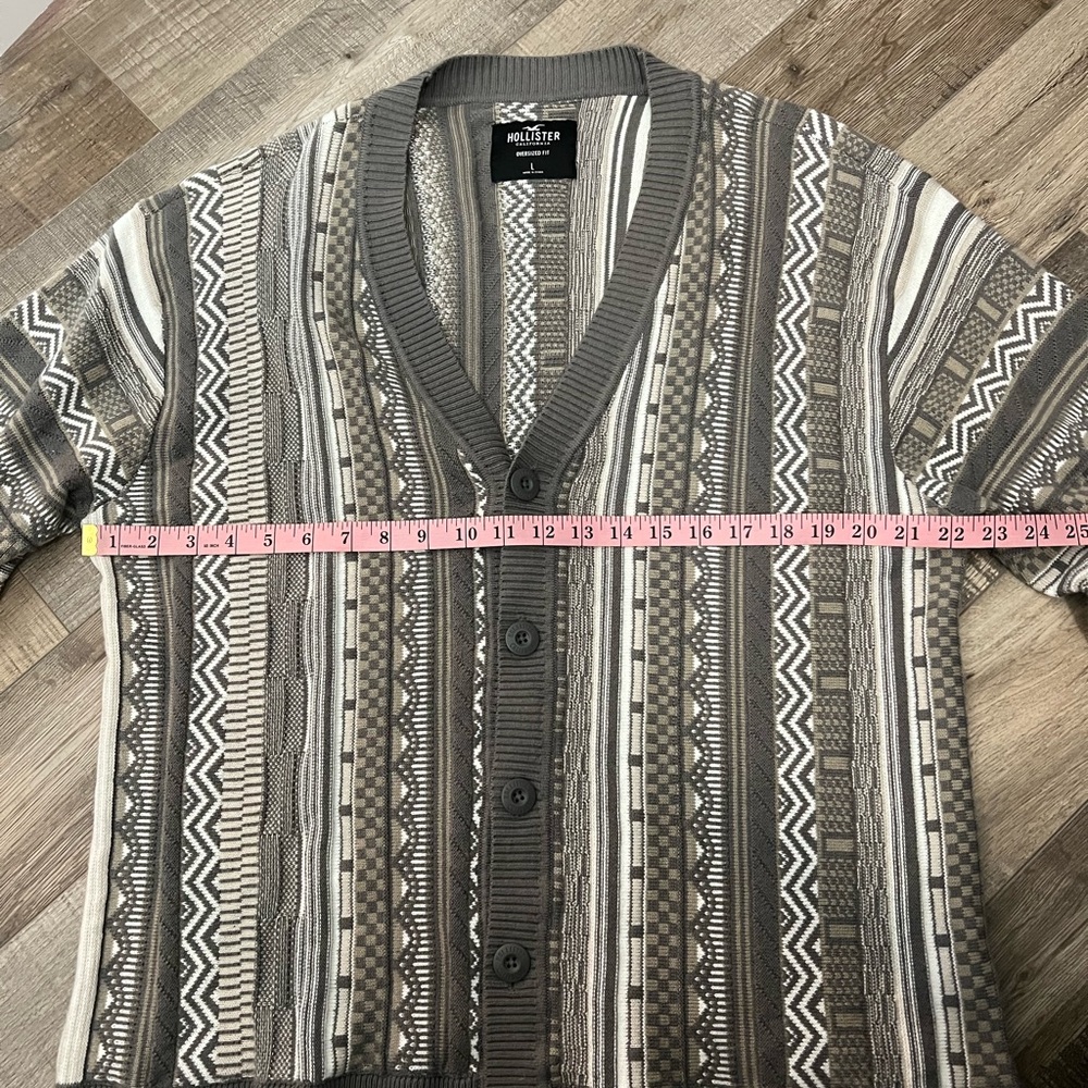 Hollister Men's Multi-Pattern cotton blend Cardigan size L EUC - Picture 5 of 7